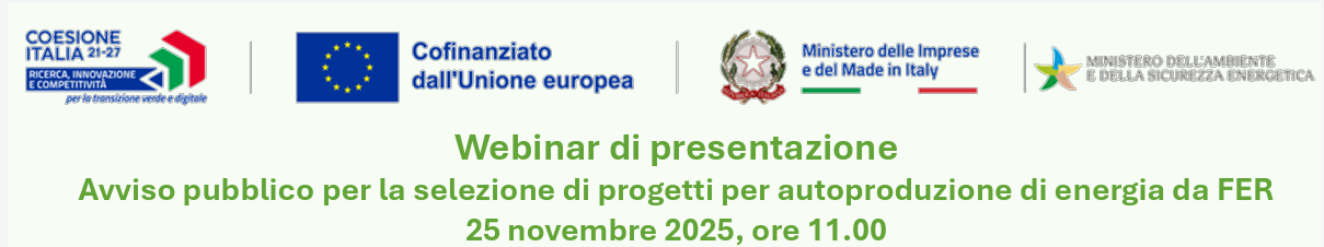 Webinar di presentazione dell’Avviso pubblico per progetti di autoproduzione di energia da Fonti Energetiche Rinnovabili (FER)